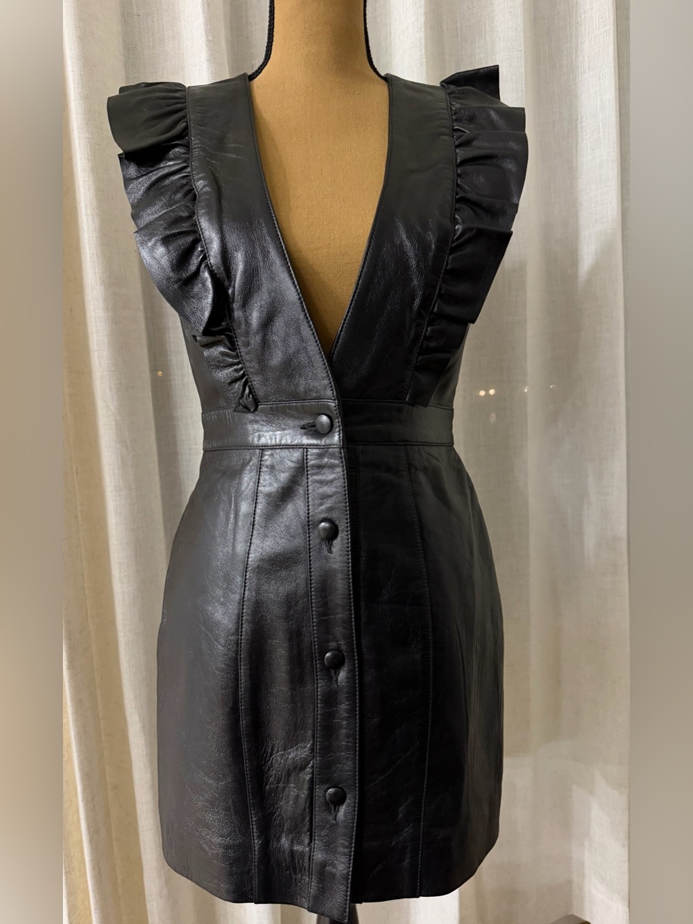 NBD Roslyn Black Leather Mini Dress - Picture 2 of 4